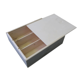 Lussuosa scatola per vino in legno a 3 scomparti con coperchio scorrevole